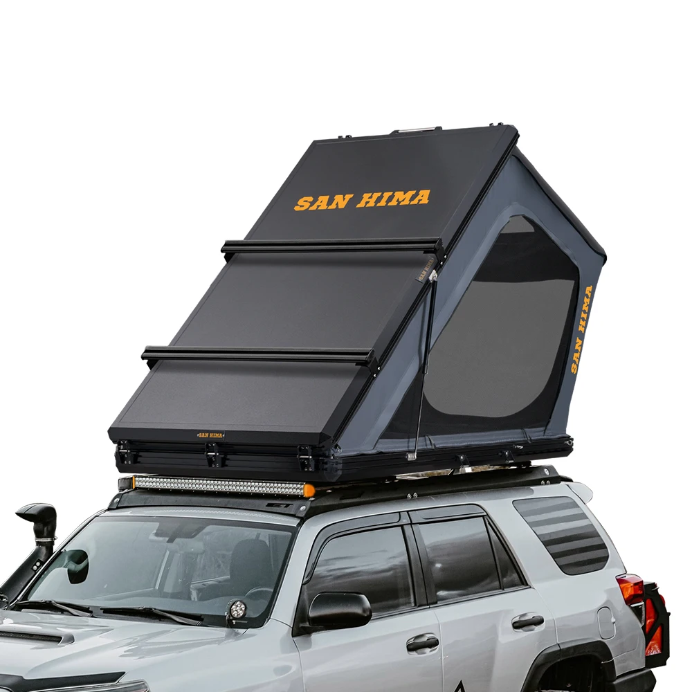 2 Person Aluminium Triangle Car Rooftop Tent Hard Shell Cover Car Roof Top Tent For 4x4 Suv Pickup Off-road Camping