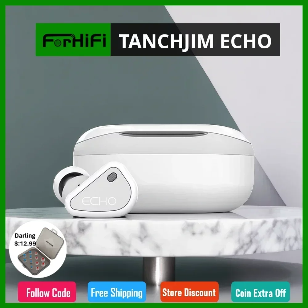 TANCHJIM ECHO True Wireless Bluetooth 5.2 Earbuds Sport Headset with Charging Box APTX/AAS/SBS Earphone