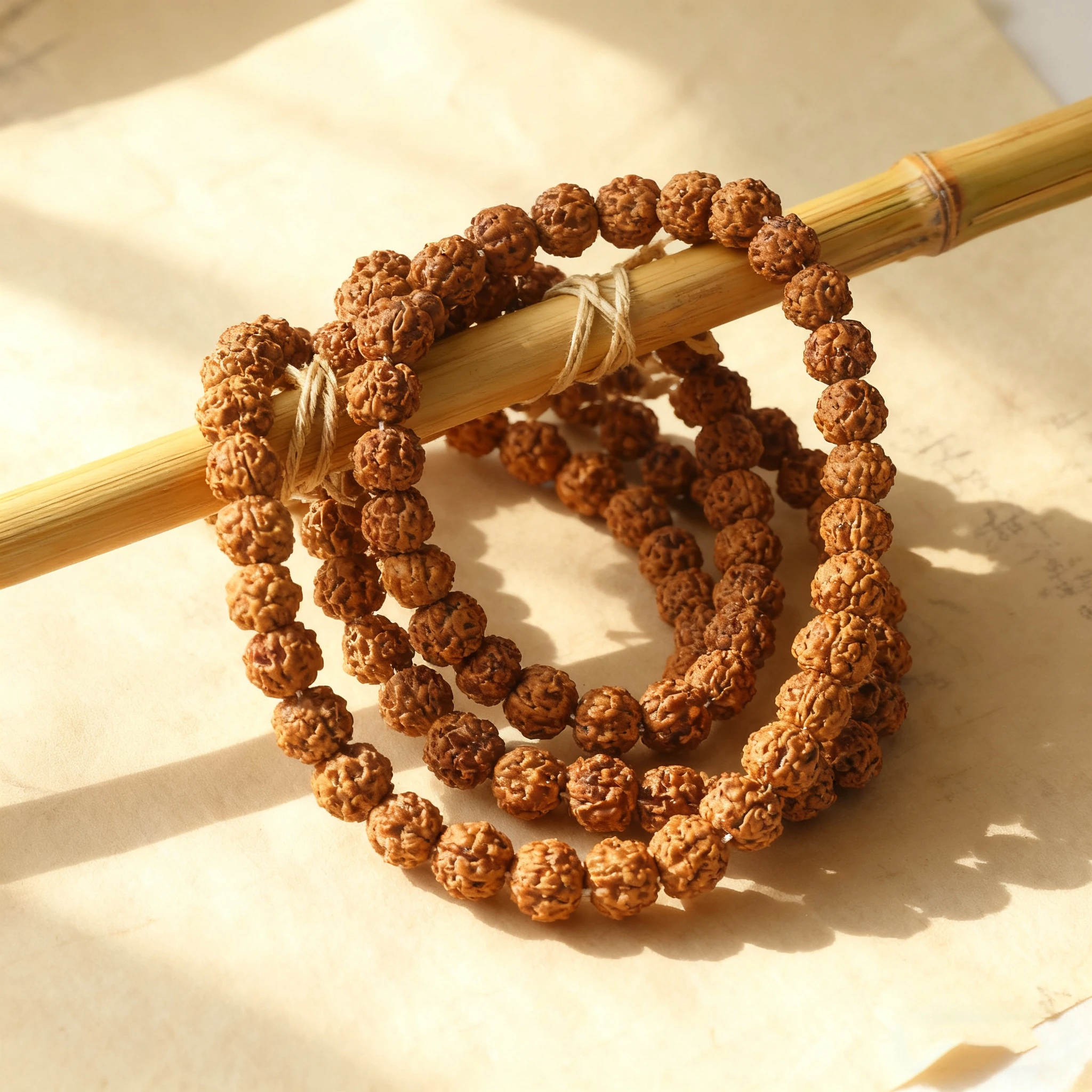 Natural Rudraksha Bodhi Beads 108 7MM Beads DIY Making Bracelets Long Necklace Prayer Buddhist Meditation Jewelry Spiritual Mala view 4