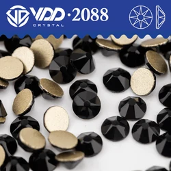 VDD 002 Jet SS16-SS30 2088 Rhinestones Crystal High Quality Non-Hotfix 8 Big 8 Small Flatback Stone For DIY Nail Art Decoration