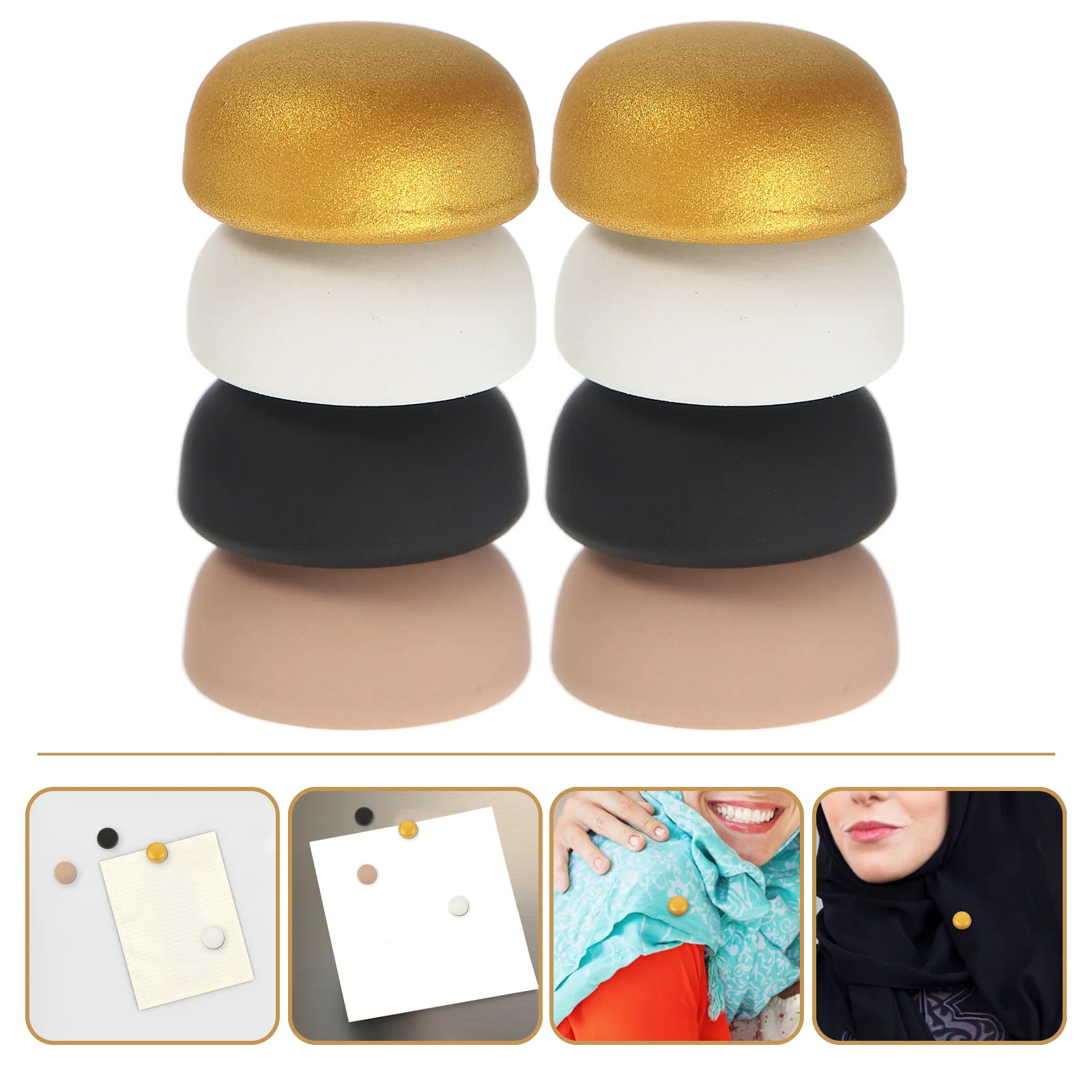 4 قطعة مغناطيس الحجاب الصغيرة سبيكة شال المغناطيسي دبوس أزرار المهنية لتثبيت وشاح المدمجة قابلة لإعادة الاستخدام دبوس مغناطيسي قوي #2