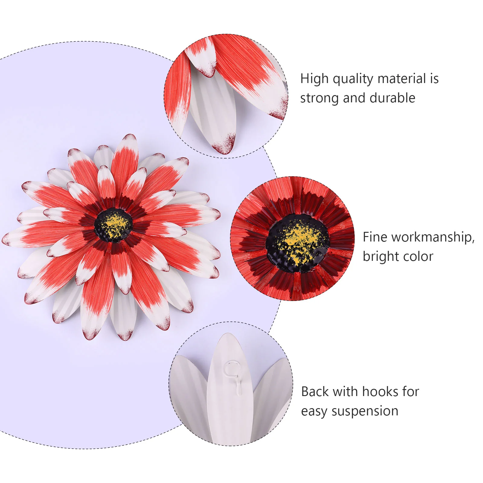 3 D 3D Margarida Parede Pendurada Estátuas ao ar livre Decoração de sinal frontal Decoração de flores de jardim