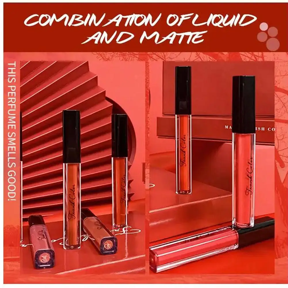 매트 립 글로스 세트 8색 립스틱 부드럽고 지속적인 디스플레이 립 글로스 방수 보습 립스틱 휴일 선물 세트
