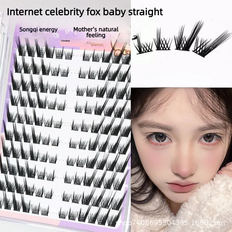 Fox Style False Lashes 10 Rows 120 Clusters C Curl Natural Thick Single Section Eyelash Extensions For Beginner Home
