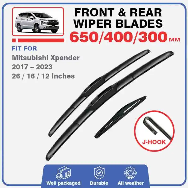 For Mitsubishi Xpander 2017 - 2023 Cross Nissan Livina Front Rear Wiper Blades Set Brush Window Windscreen Auto Car Accessories