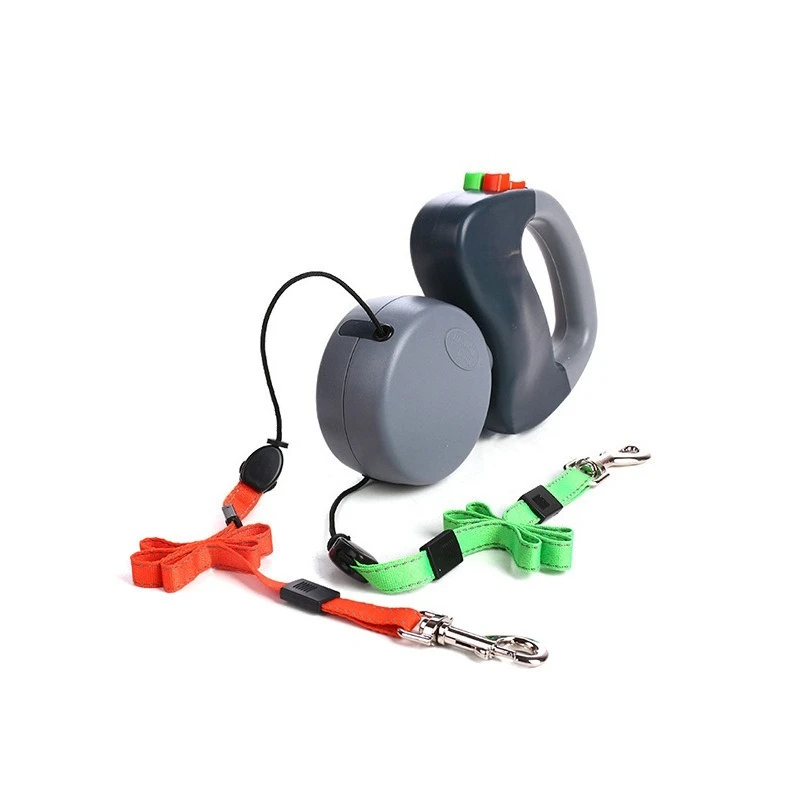 

Double Dog Chain One Drag Two Anti-entanglement Dog Rope Dog, Leash Automatic Retractable Small Hurones