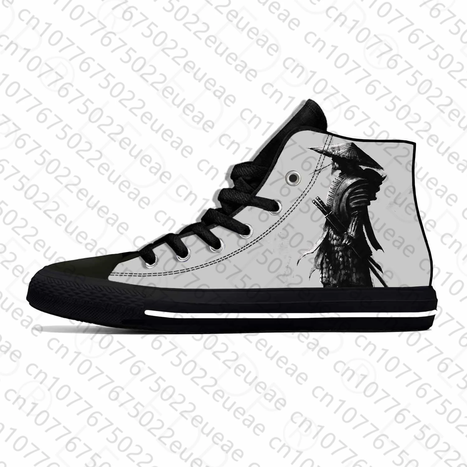 Hot Japanese Anime Cartoon Samurai Katana Warrior Casual Cloth Shoes High Top Lightweight Breathable 3D Print Men Women Sneakers