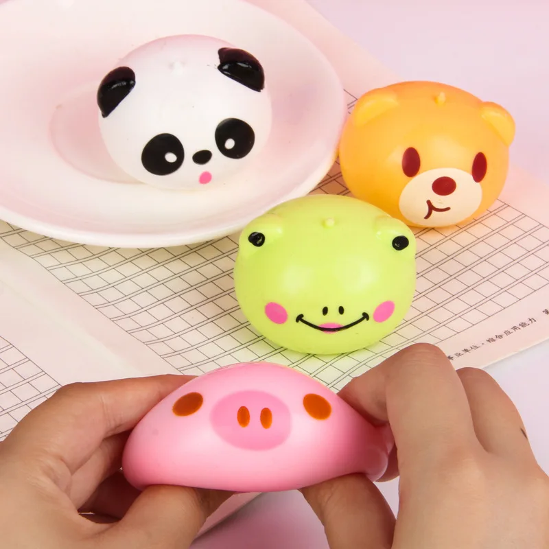 New Kids Bread Colored Panda animals Pinching Joy Cute Cartoon Release Ball Slow Rebound Flour Stress Relief Toy Adult Gift