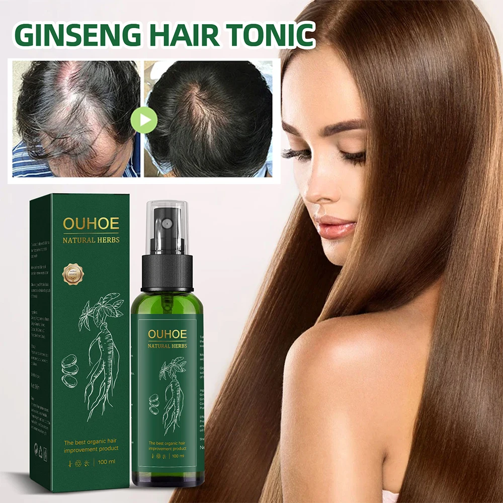 Óleo anti-perda de cabelo para homens e mulheres, crescimento capilar, tratamento do couro cabeludo, soro spray, engrossar, crescimento rápido, cuidado capilar, 100ml