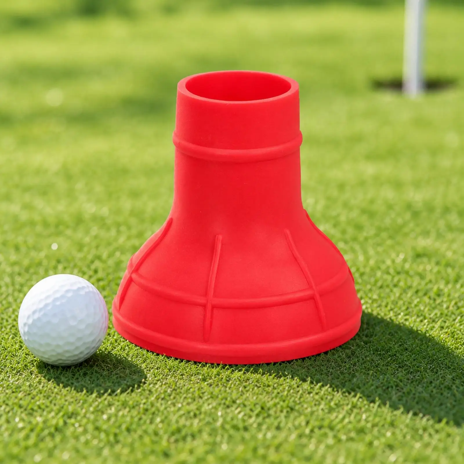 Silicone Golf Ball Pickup Cup Hands-Complimentary Golf Ball Retriever Cup with Reinforcing Ribs Putter Grip Attachment