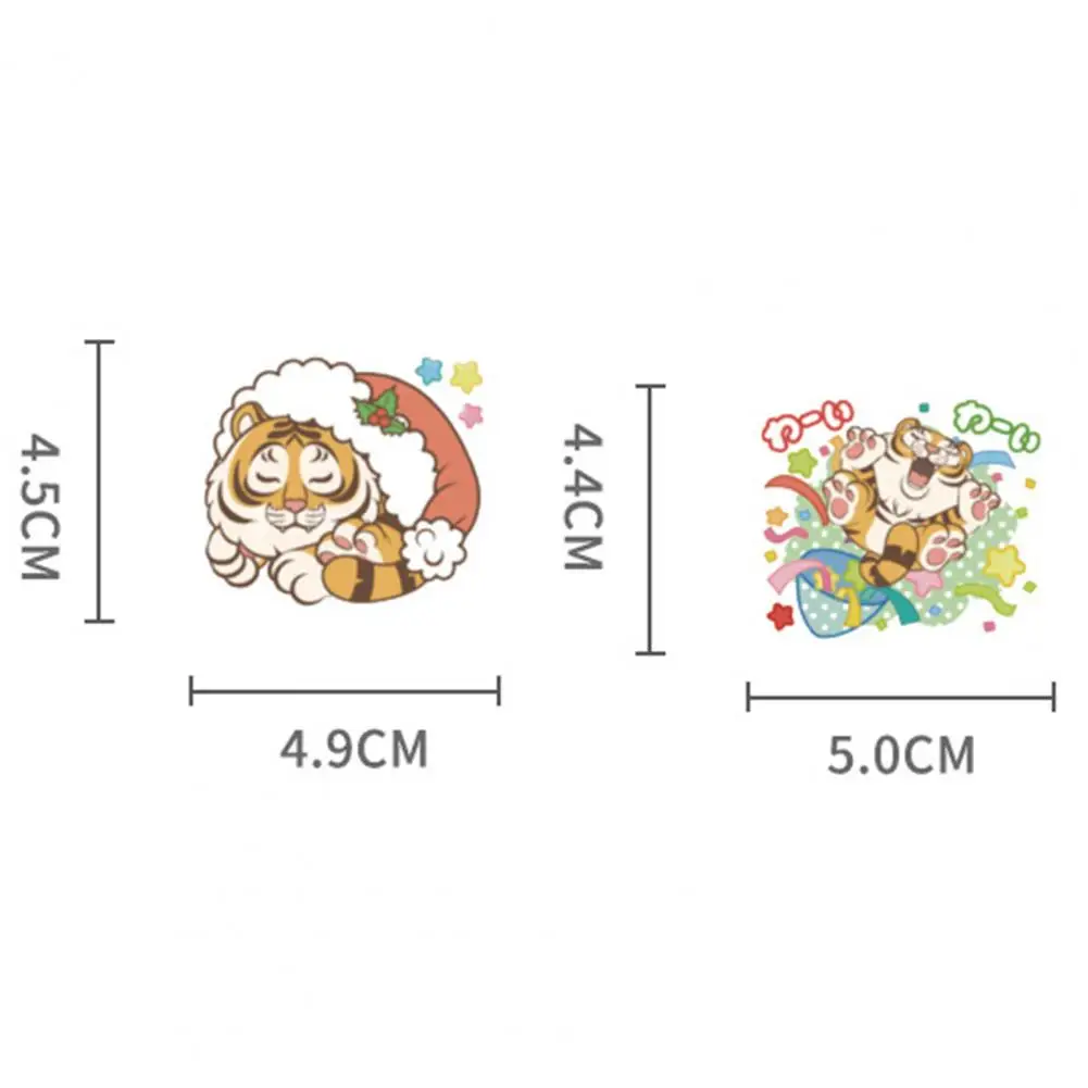 60Pcs  Scrapbooking Sticker Tiger Pattern Self-adhesive PVC Bullet Journals Stationery Sticker for Guitar   