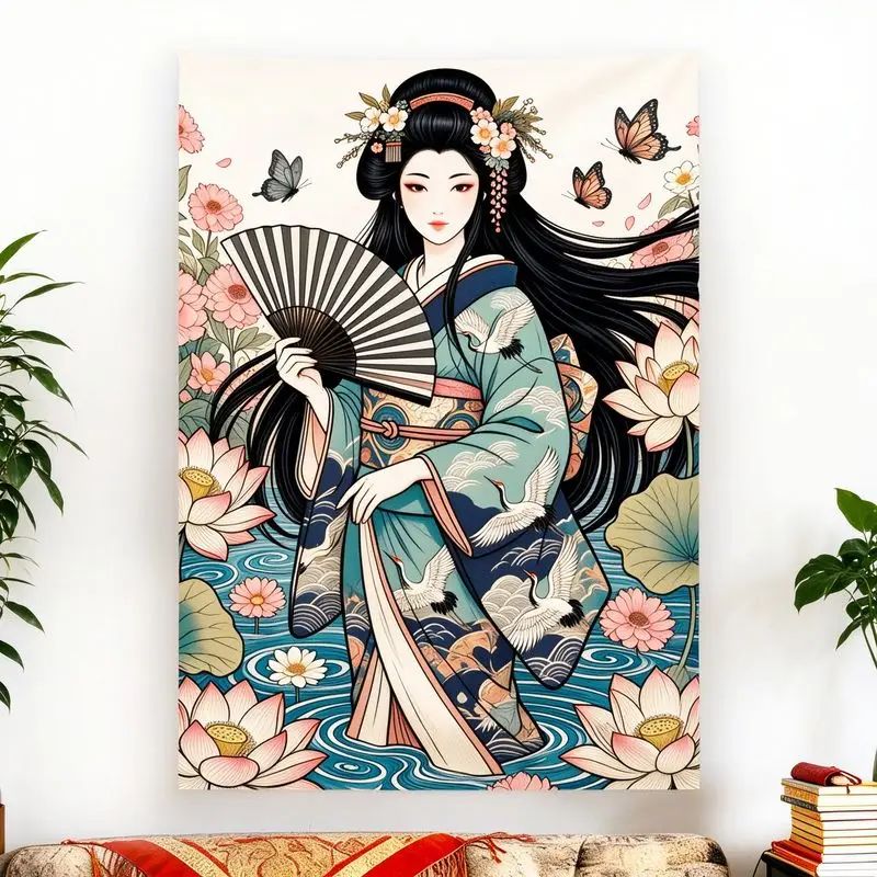 VIKAMA Twin Dragons Yin Yang Decorative Tapestry Wall Art for Girls Room Aesthetic Cute Kawaii Funky Colorful Home Decor