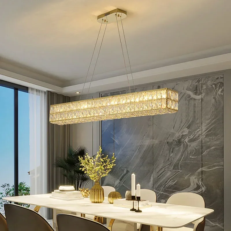 Modern light luxury golden round ceiling crystal chandelier living room indoor creative ring light bright LED chandelier