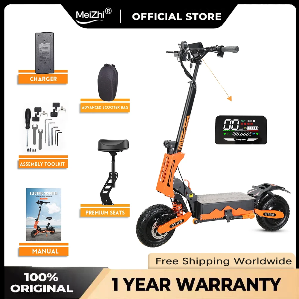 

Elite 5600W Dual Motor Adult Electric Scooter Top Speed 46MPH 60V27AH 11-inch Off-Road Tires Sport Folding eScooter with SeatPro