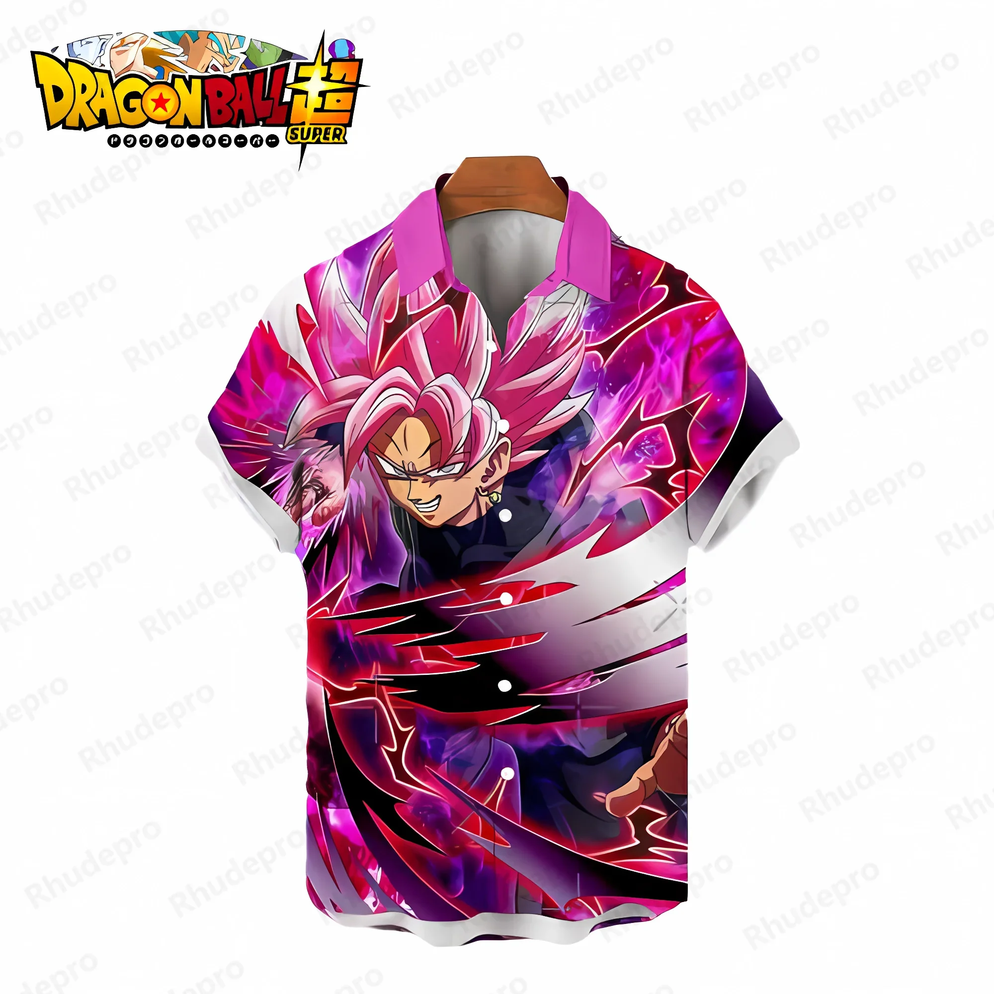 

High Quality Men's Clothes Dragon Ball Z Anime Shirt Seaside Trip Harajuku Y2k Vegeta 2024 Super Saiya Oversized Summer Goku