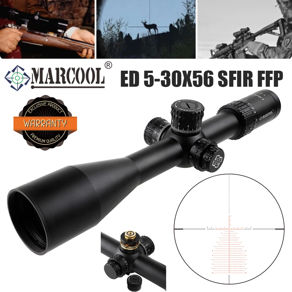 

Marcool Stalker ED 5-30X56 Hunting Riflescope SFIR FFP Scope with Zero Stop Function Long Range Airsoft Equipment Fit .223 .308