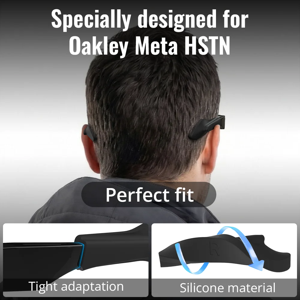 HiBloks Silikonowe Nakładki na Zauszniki Okularów do Okularów Inteligentnych Oakley Meta HSTN, Antypoślizgowe, Akcesoria do Okularów Przeciwsłonecznych — zdjęcie produktu 2