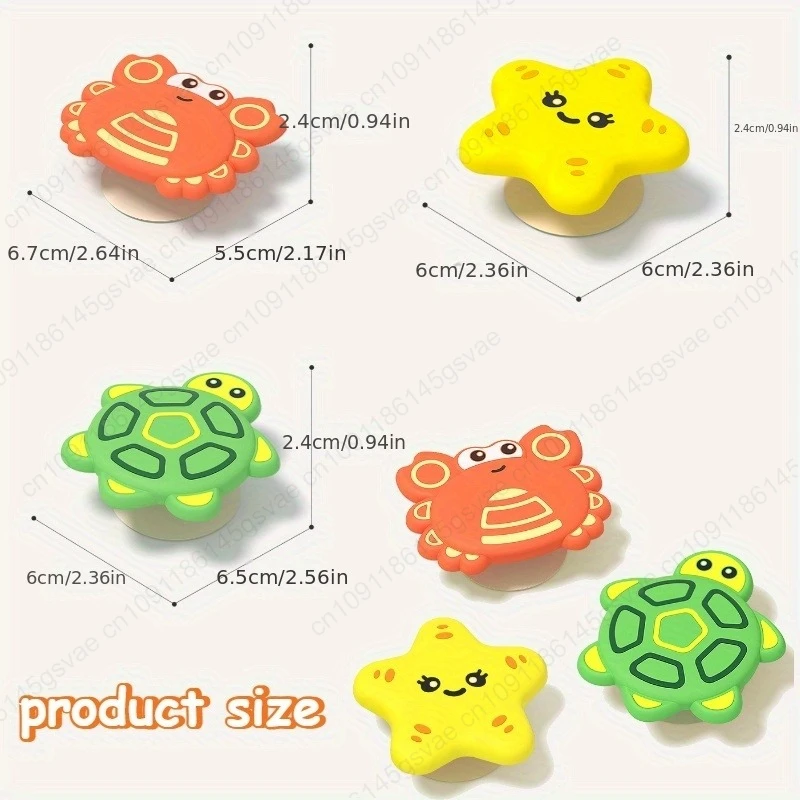 3 قطعة/المجموعة ألعاب حمام الطفل مضحك الاستحمام كوب شفط من السيليكون تدور على طول لعبة-معزي الطفل ، لعب المياه ، الدورية إصبع توبر #6