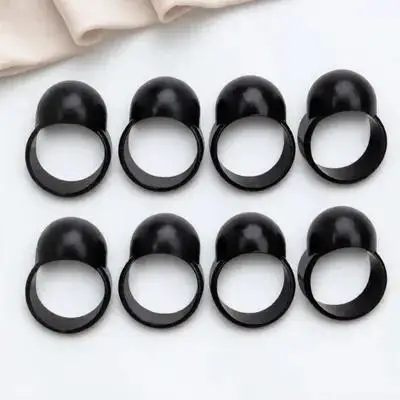 8Pcs Tongue Drum Finger Covers Silicone Knocking Tool Noise Reduction Percussion Instrument Accessories Finger Sleeves Black