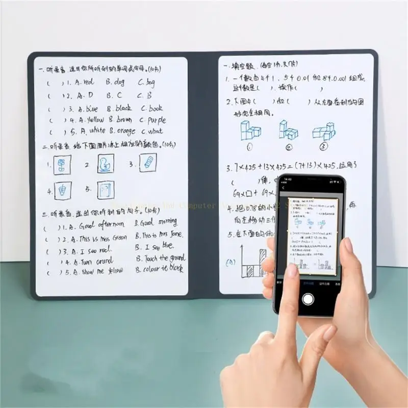 Double-Side Whiteboard Notebook with Erasable Marker for Office Meeting