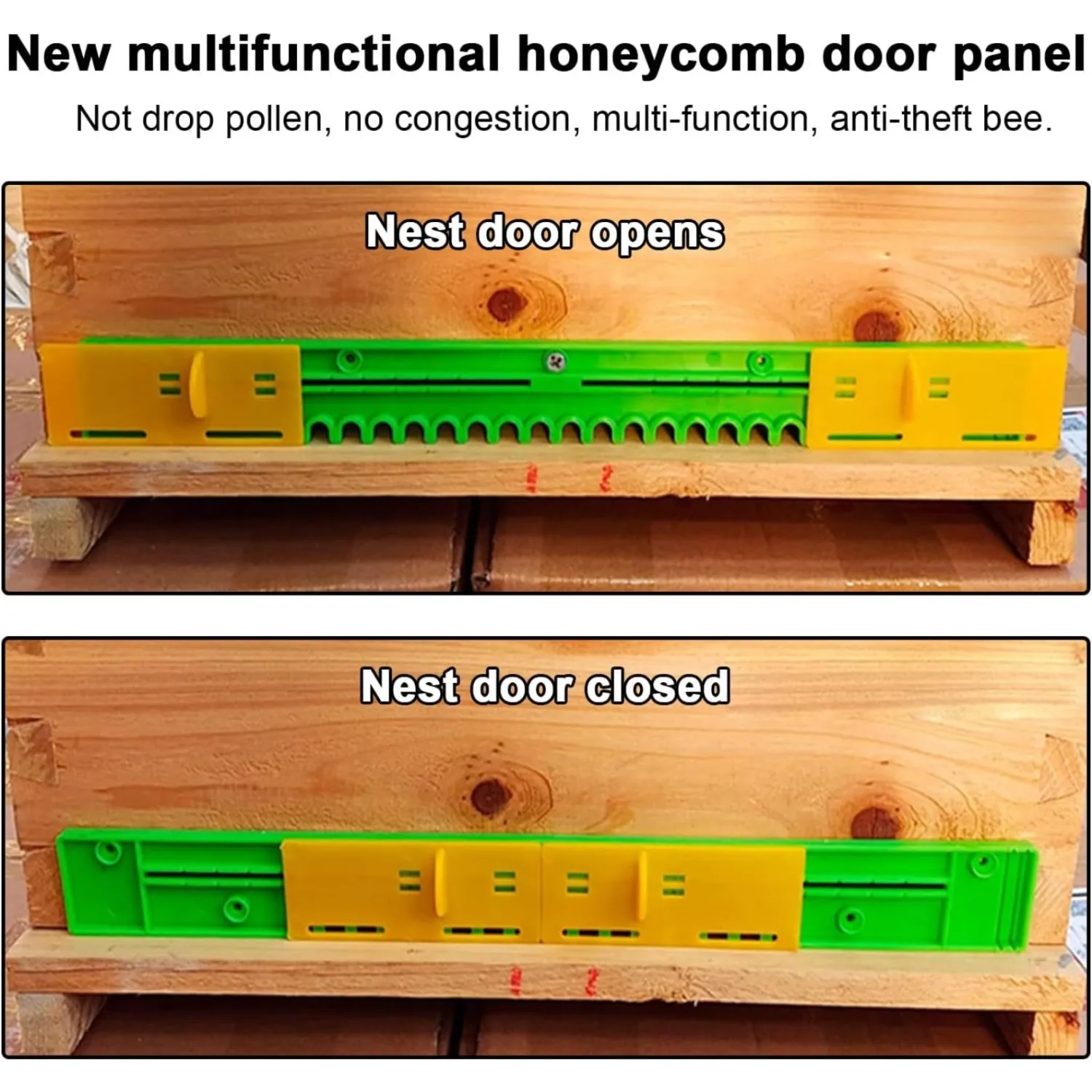 6pcs Bee Hive Entrance Reducer, Adjustable Plastic Beehive Entrance Guard, Dual Slider Door Pest Control & Swarm Beekeeping Tool