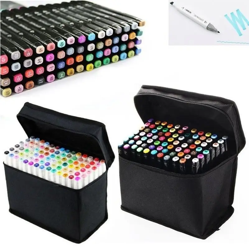 Artist Double Headed Sketch Marker Set 30 60 80 120 168 Colors Alcohol Based Manga Art Markers for Design