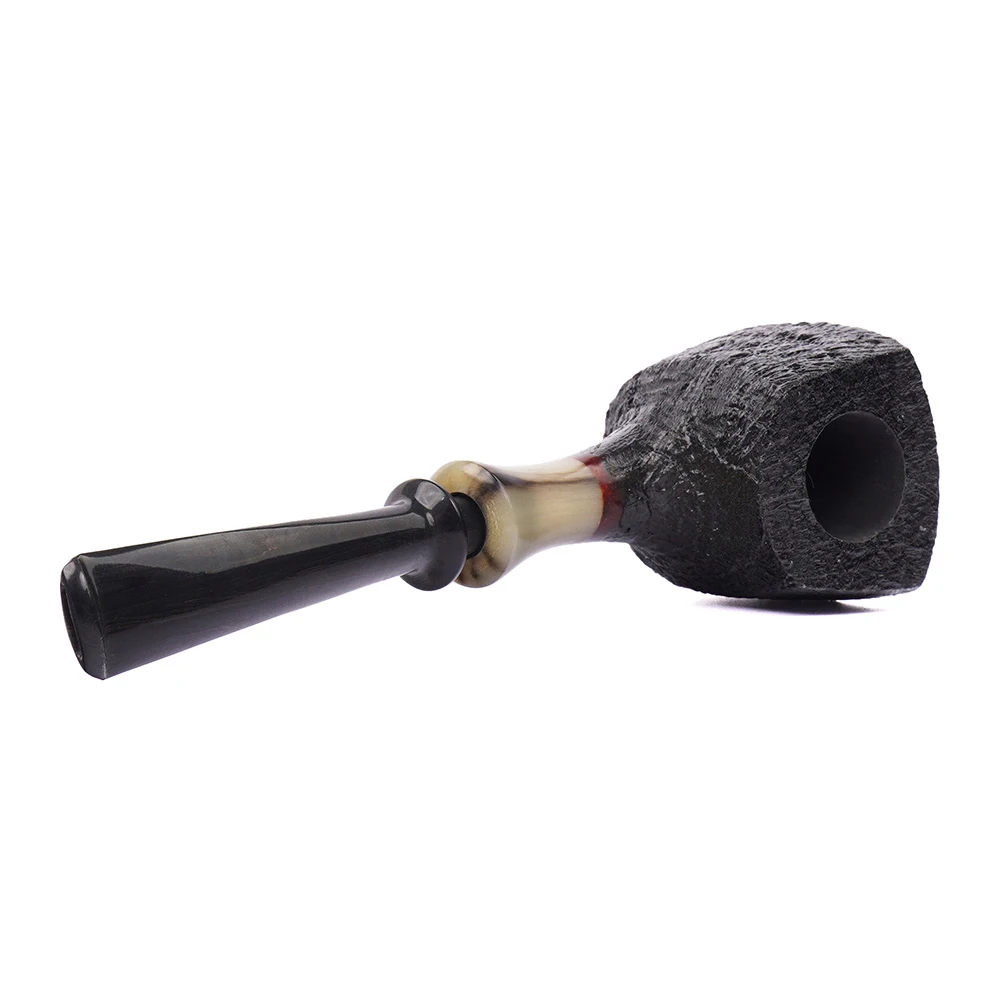 Se882c64cdf6144c7bcfa8f264aa61386I Handgefertigte Freiform-Hornpfeife mit Sandstrahl-Finish