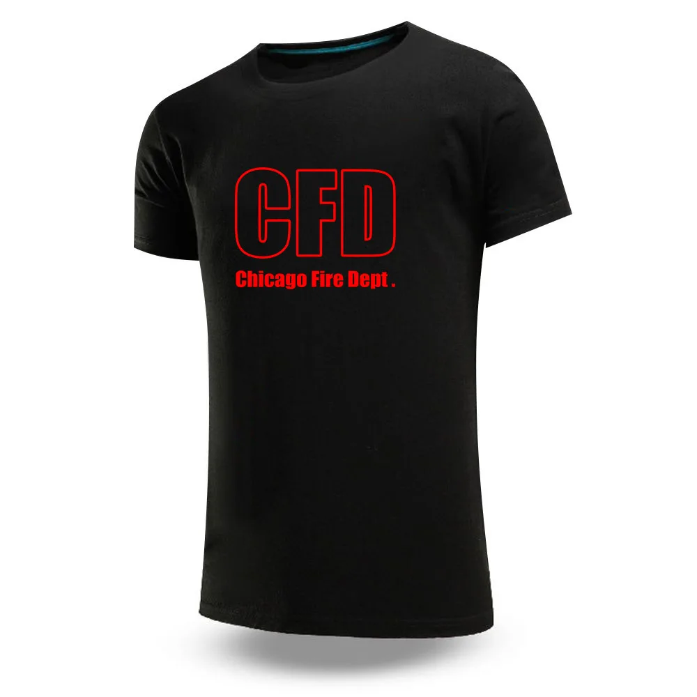 New Chicago Fire Department Show Tv Show Duty Printing Fashion 2023 New Men's Summer Short Sleeves Solid Cotton T Shirt Tops