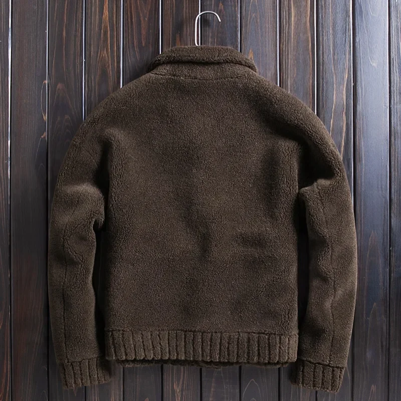 AYUNSUE Faux Sheep Shearing Wool Jacket Autumn Winter Man Fur Coat Men Double-sided Wear Abrigo Hombre WpJM1020 KJ3820