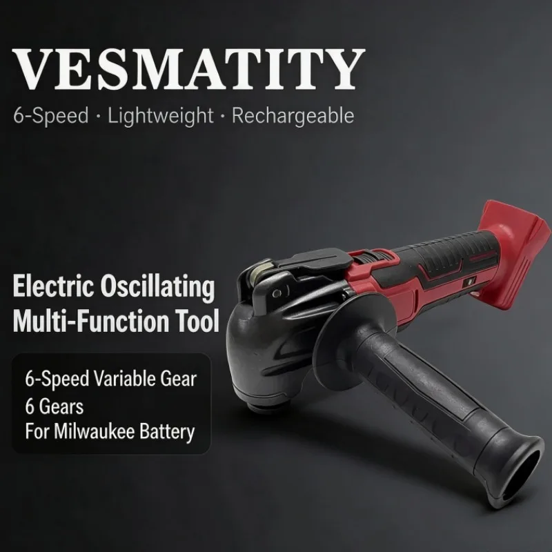 Electric Oscillating Multi Function Tool Cordless Vibration Trimmer Lightweight 6 Gear Cutting Sawing For Milwaukee Battery