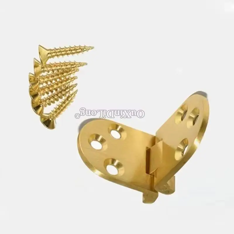 Brand New 4PCS Solid Brass Butler Tray Flap Hinges Dining Table Desktop Portable Folding Hinges with Screws