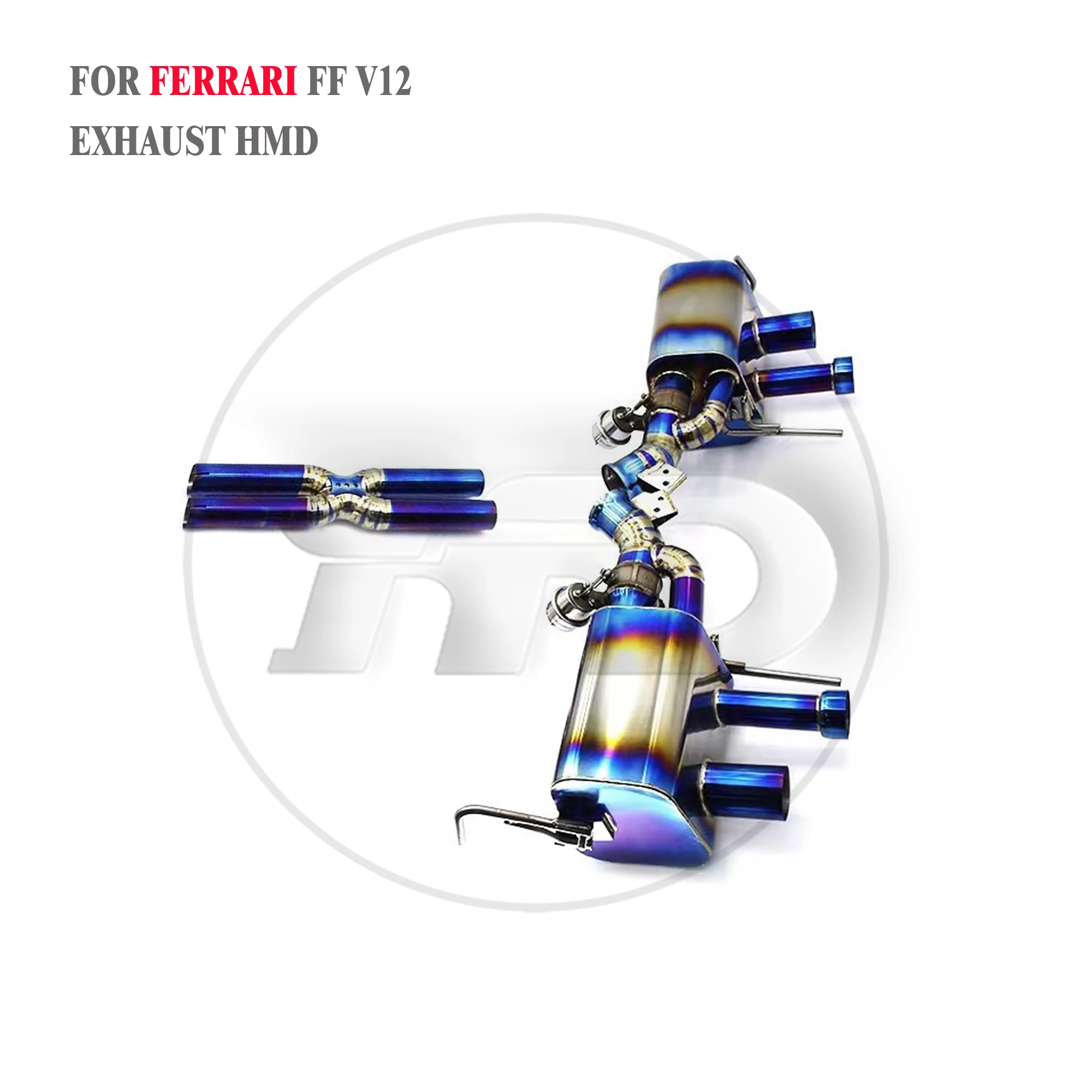 HMD Titanium Exhaust System Performance Catback for Ferrari FF V12 6.3L Muffler With Valve X Pipe