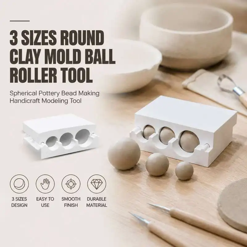 Spherical Rolling Ball Tool Multi Size Round Clay Mould DIY Ceramic Craft Bead Shaping Supply