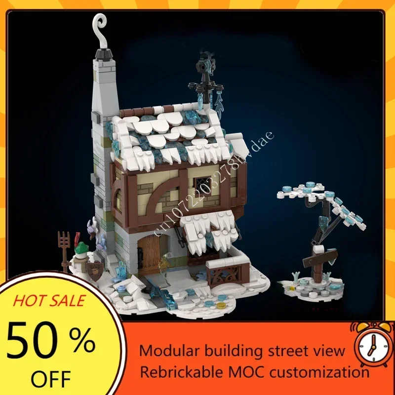 

928PCS Cozy Snowy Cottage Modular MOC Custom Puzzle Creative Street View Architecture DIY Assembly Educational Model Gift