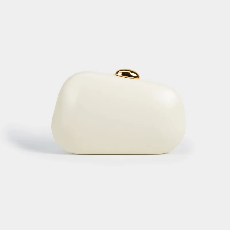 Women's Oval Clutch for Wedding Party Modern Irregular Shape Evening Handbag Detachable Chain Hard Shell Purse Formal Events