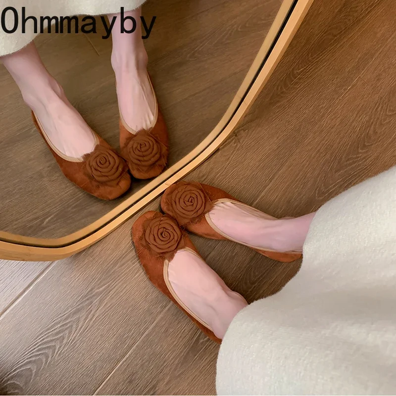 Spring Autumn Slip On Women Ballet Flat Shoes Fashion Shallow Flower Ladies Comfort Soft Sole Dress Ballerina Shoes