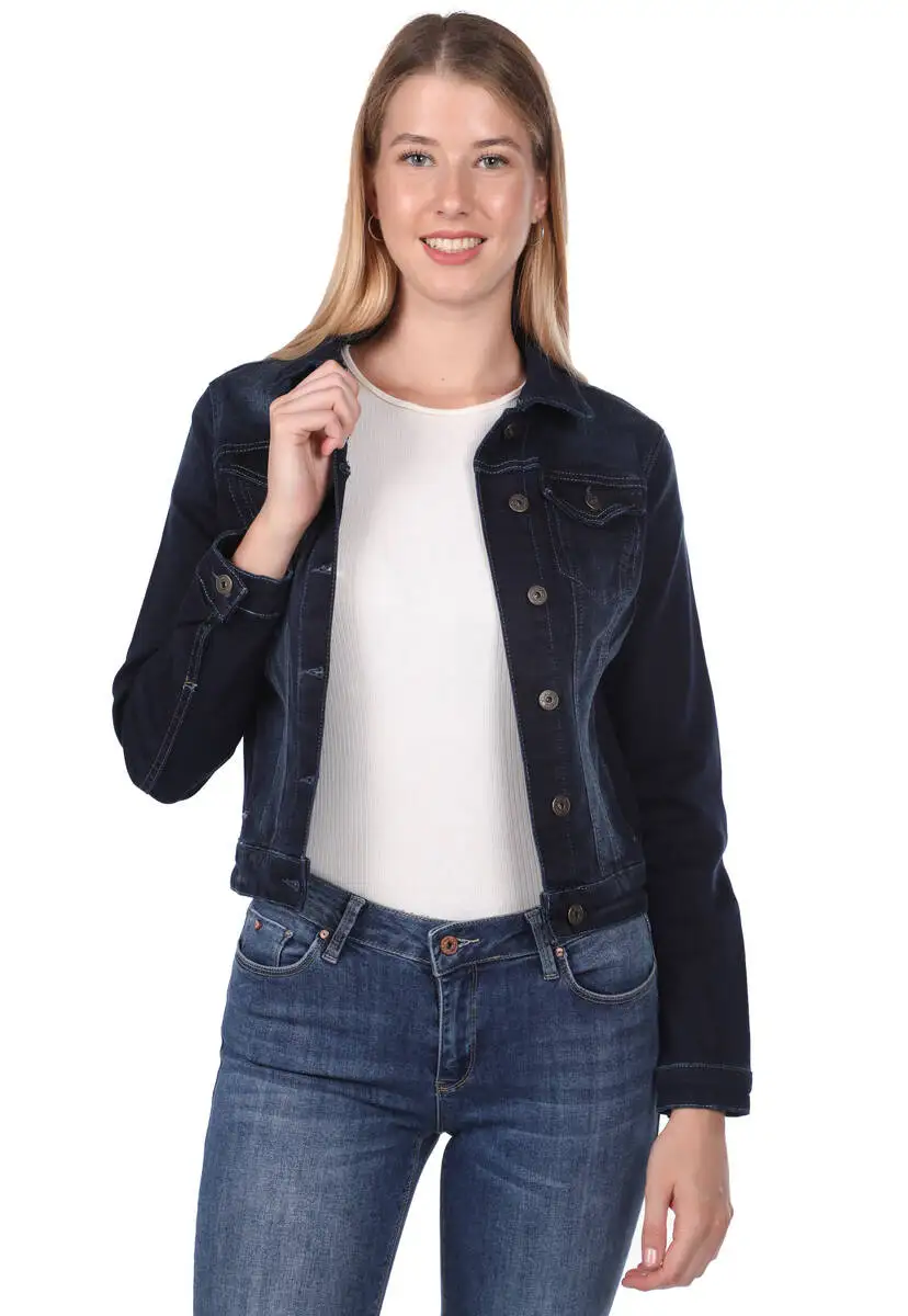 Pocket Detail Women Jean Jacket