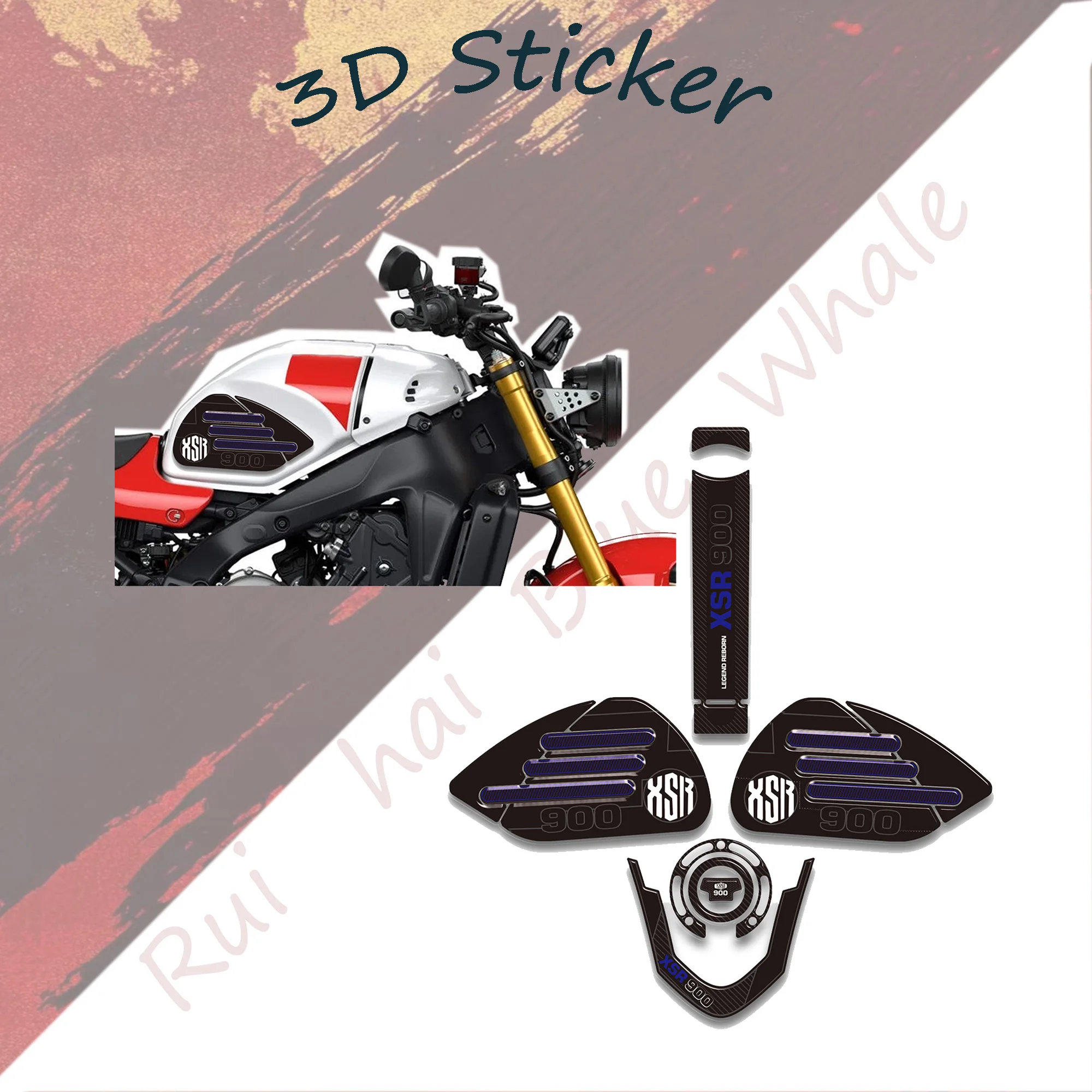 

New Motorcycle Sticker Packs For Yamaha XSR900 2022-2025 New Decals Stickers Kit 3D Resin Decorations and Side Tank Protections