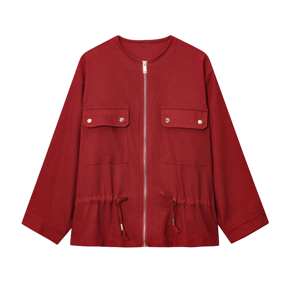 

Linen Blend Hunting Jacket Women's European And American Style Popular Clothing