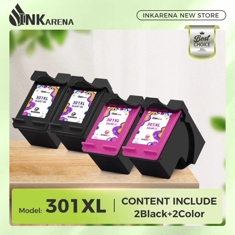 

Inkarena Re-manufactured Ink Cartridge Compatible for HP 301 301XL INK DeskJet 1050 2050 3050 2150 1510 2540 Printer Full