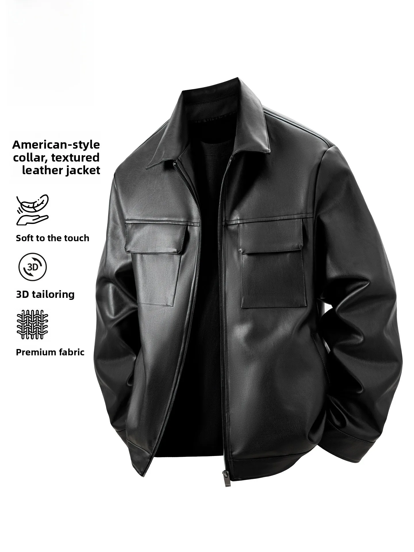 

Настоящее плетение, большой размер, кожаный джет Bla для мужчин, весна-осень, новый функциональный американский модный бренд, повседневный свободный крой из полиэстера