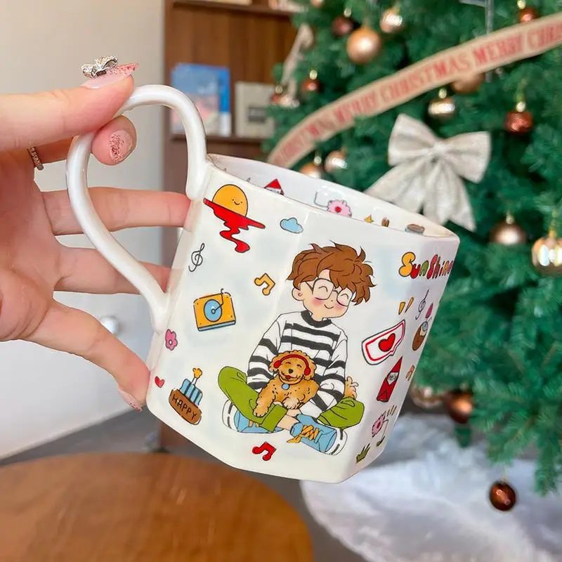 

High Capaci Cerc Mugs Attractive Office Ladies Milk Cups Birthday Gifts China Made Strengthened Porcelain No Lid