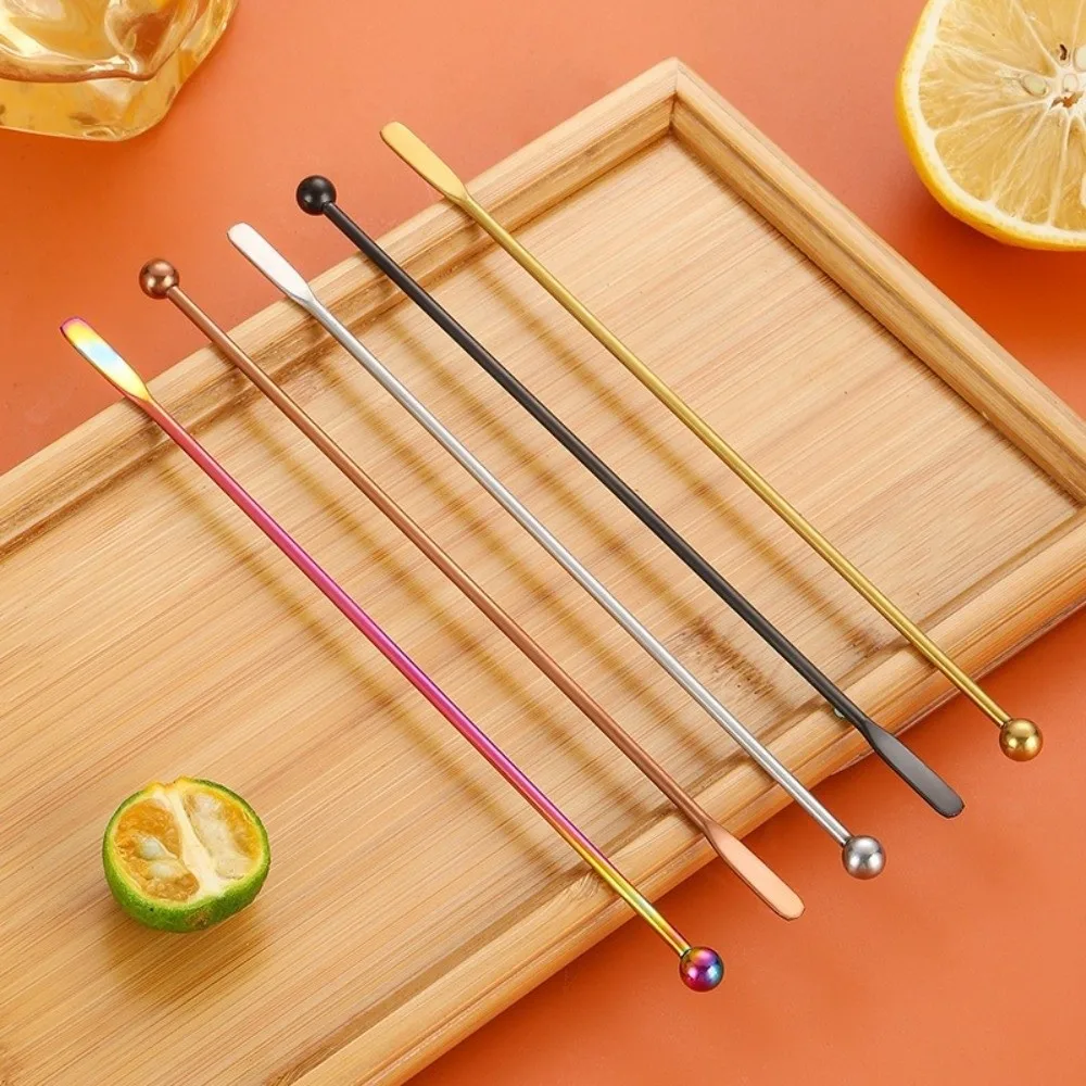 Creative Stainless Steel Mixing Stick Long Handle Ball Peen Stirring Rod Reusable Decoration Drink Stirring Bar Accessories