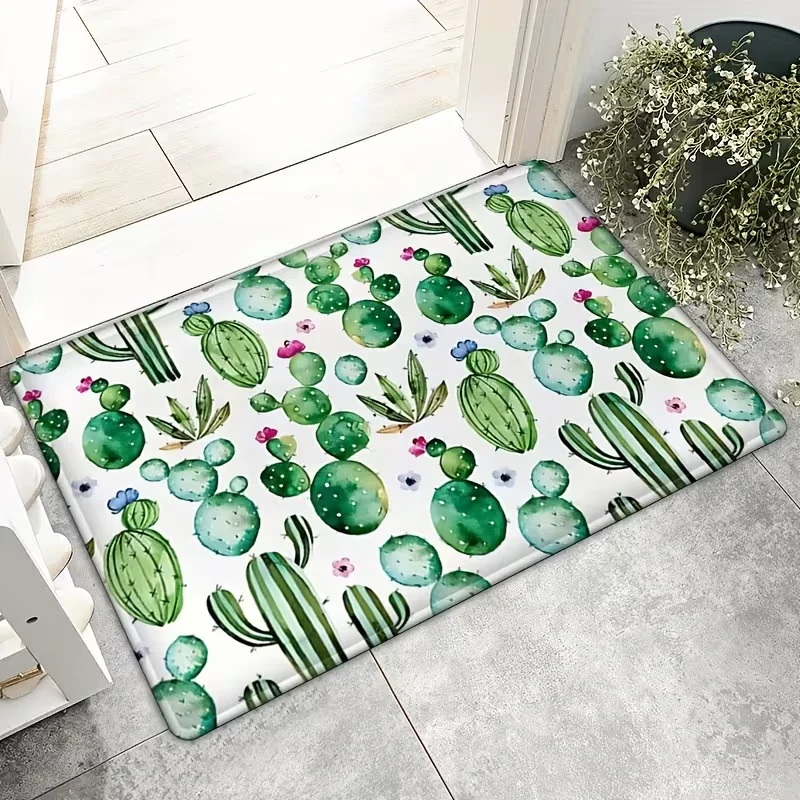 Cactus Prickly Pear Floor Mat, Door Mat ,Comfortable Standing Mat, Living Room Bedroom Kitchen Sink Laundry Office Area Mat
