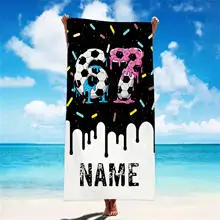1pc Custom Name Beach Towel Personalized Microfiber Towel for Wedding Party Souvenir for Beach Swimming Bath Yoga Seaside