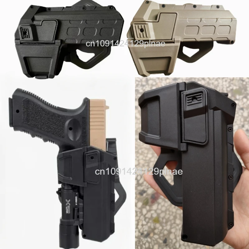 Tactical Glock 17 18 19 Movable Pistol Holster IR Laser Flashlight Mounted Airsoft Colt G17 Lock Gun Weapon Light X300