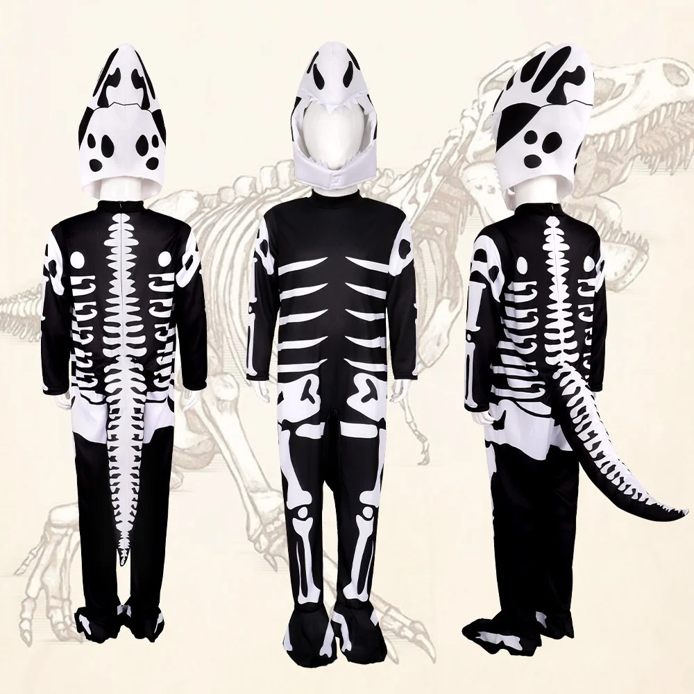 

loween Skeleton rannosaurus Rex Cosplay Costume Cross Women's Ethnic Stage Wear Polyester No Brand Registered Trademark