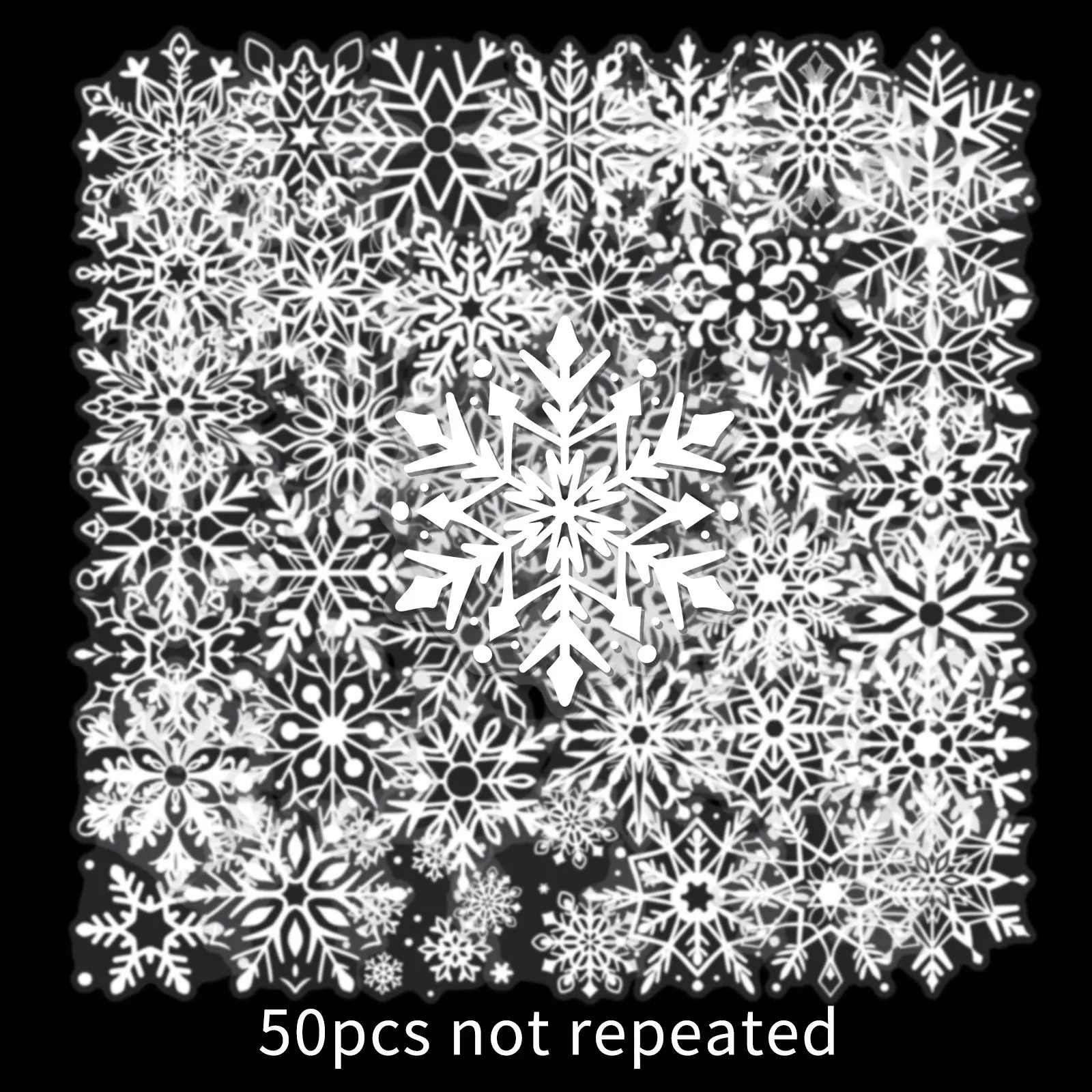 10/50 قطعة ندفة الثلج الإبداعية شفافة الكرتون ملصق مضحك الكرتون صائق رسمت باليد عيد الميلاد نافذة زينة ألعاب أطفال