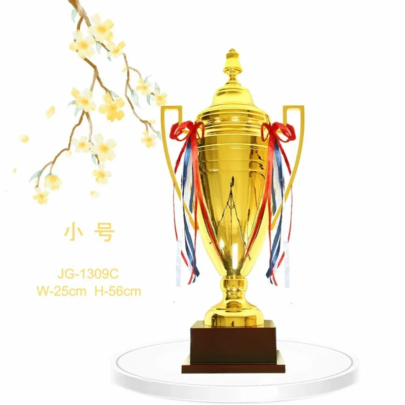 JG-1309 67cm 60cm 56cm Custom Award Trophy with Wooden Basement from Personalized Trophy Supplier for Corporate Awards Ceremony