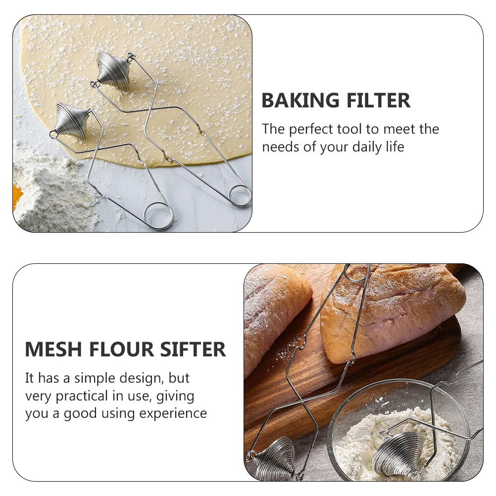 

Spring Duster 304 Stainless Steel Flour Sifter Mesh Sieve Handheld Baking Strainer Kitchen Tool Powdered Sugar Sifter Rust Proof